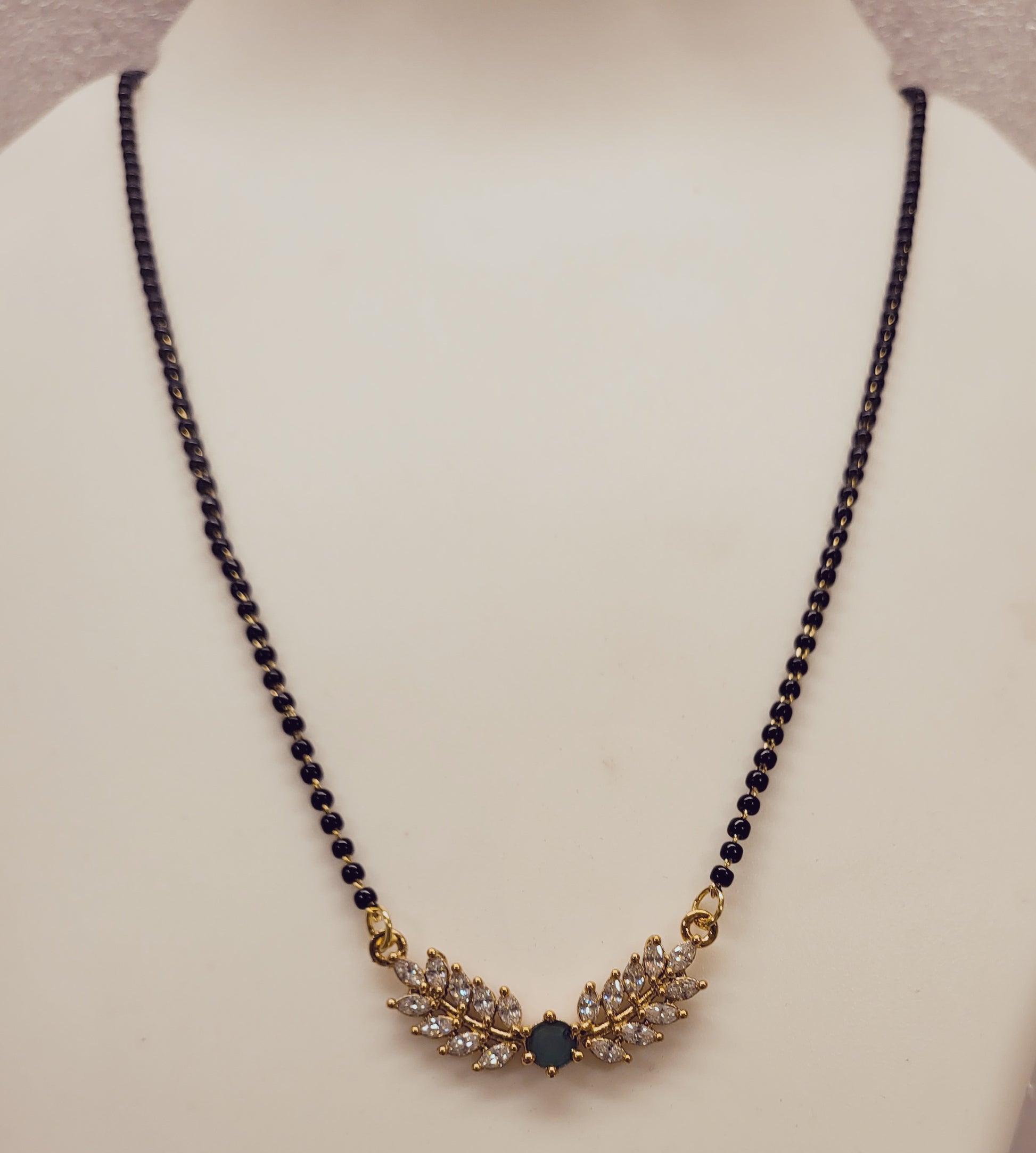 Green Stone Petal Mangalsutra m702 702