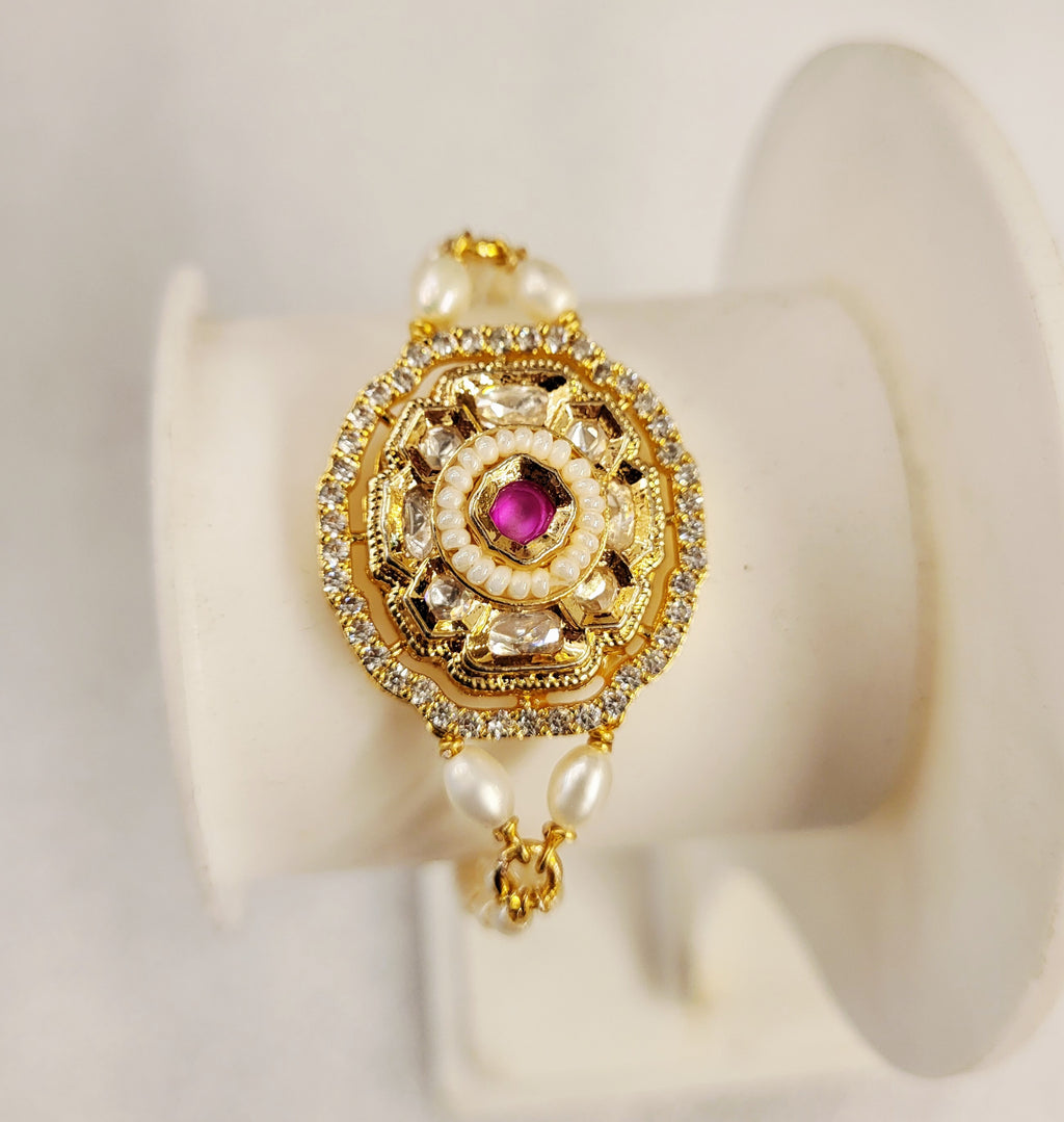 Red Stone Kundan Bracelet m786 786