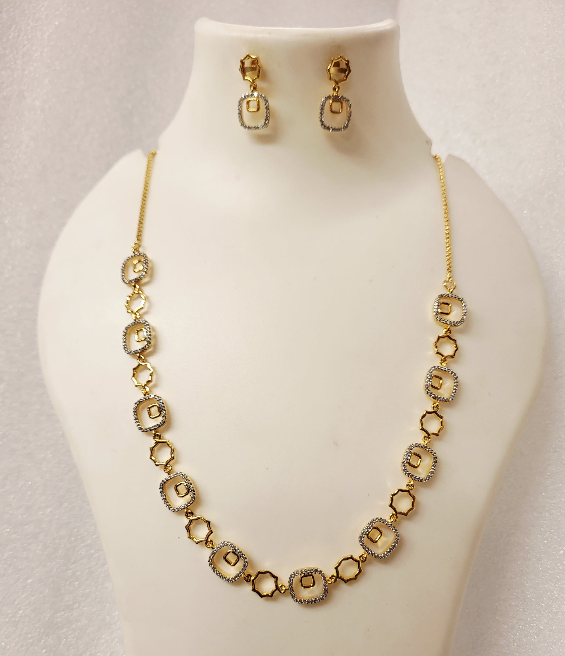 Square in Square Necklace Set m727 727