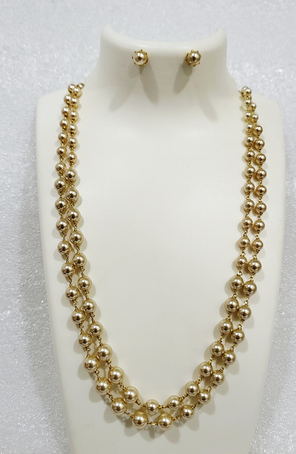 2 Layer Tapering Moti Necklace Set m735 735