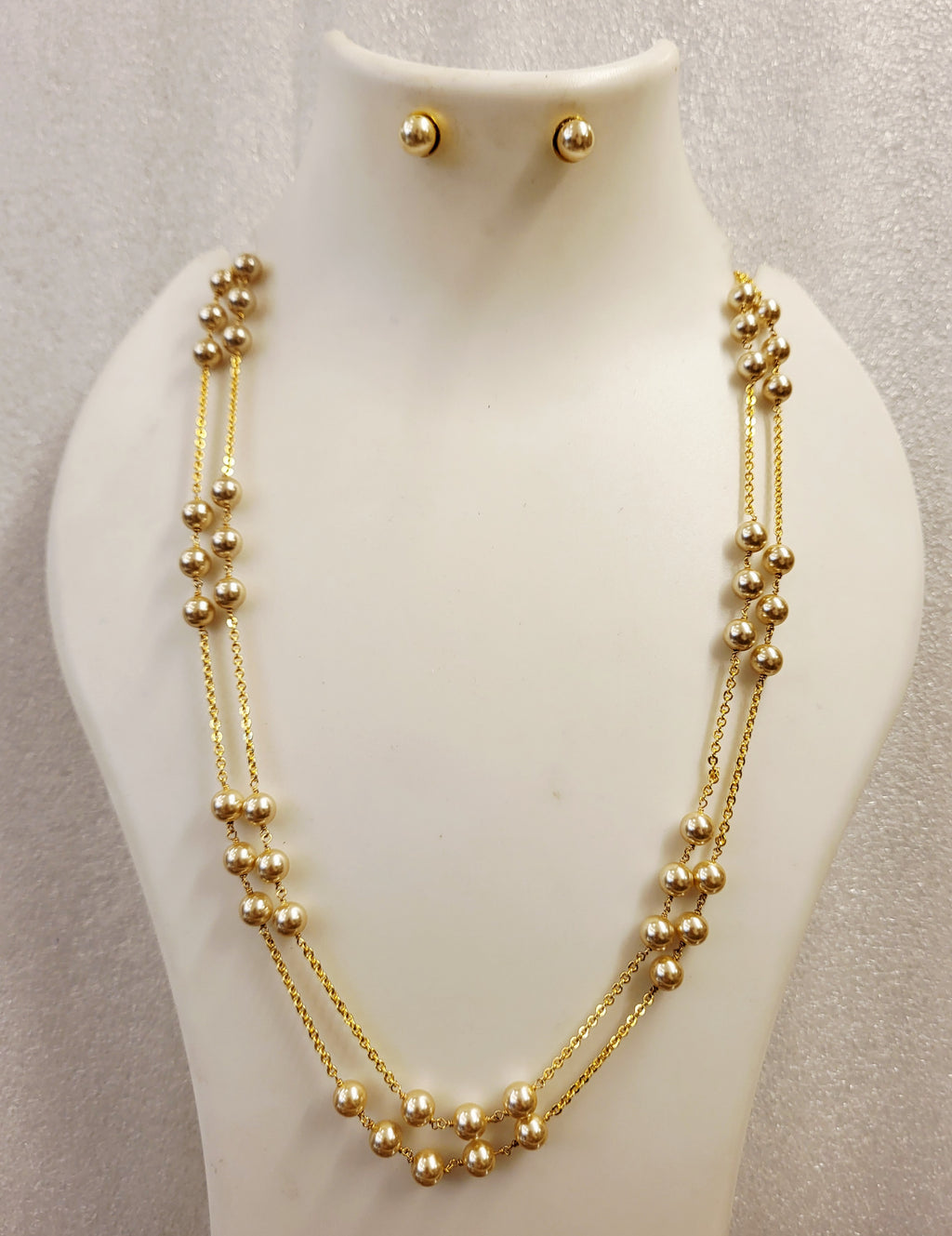 2 Layer Moti Chain Necklace Set m747 747