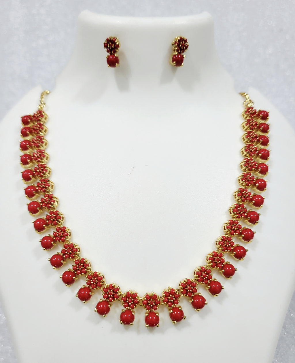 Delicate Coral Kudi Necklace Set m792 792