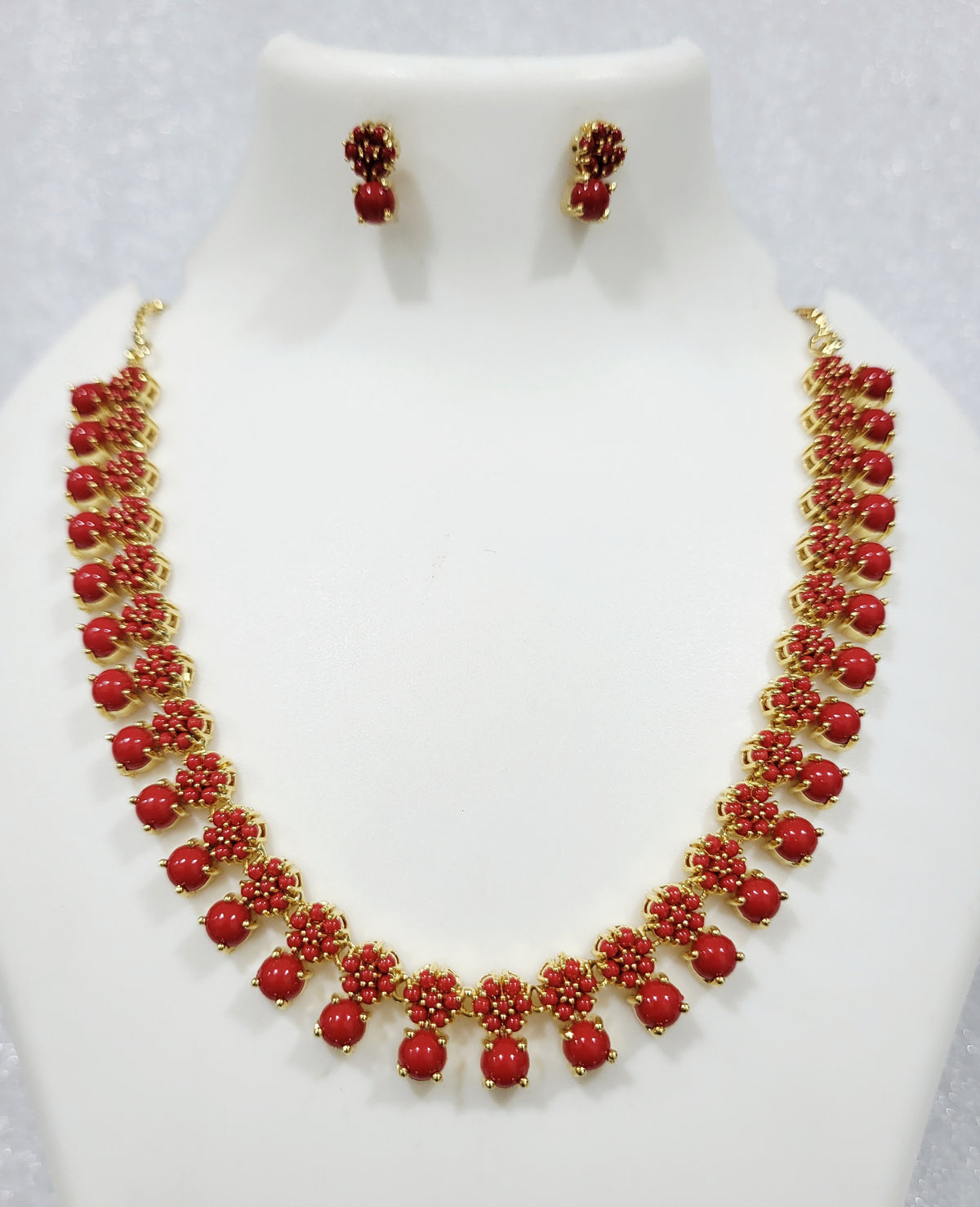 Delicate Coral Kudi Necklace Set m792 792