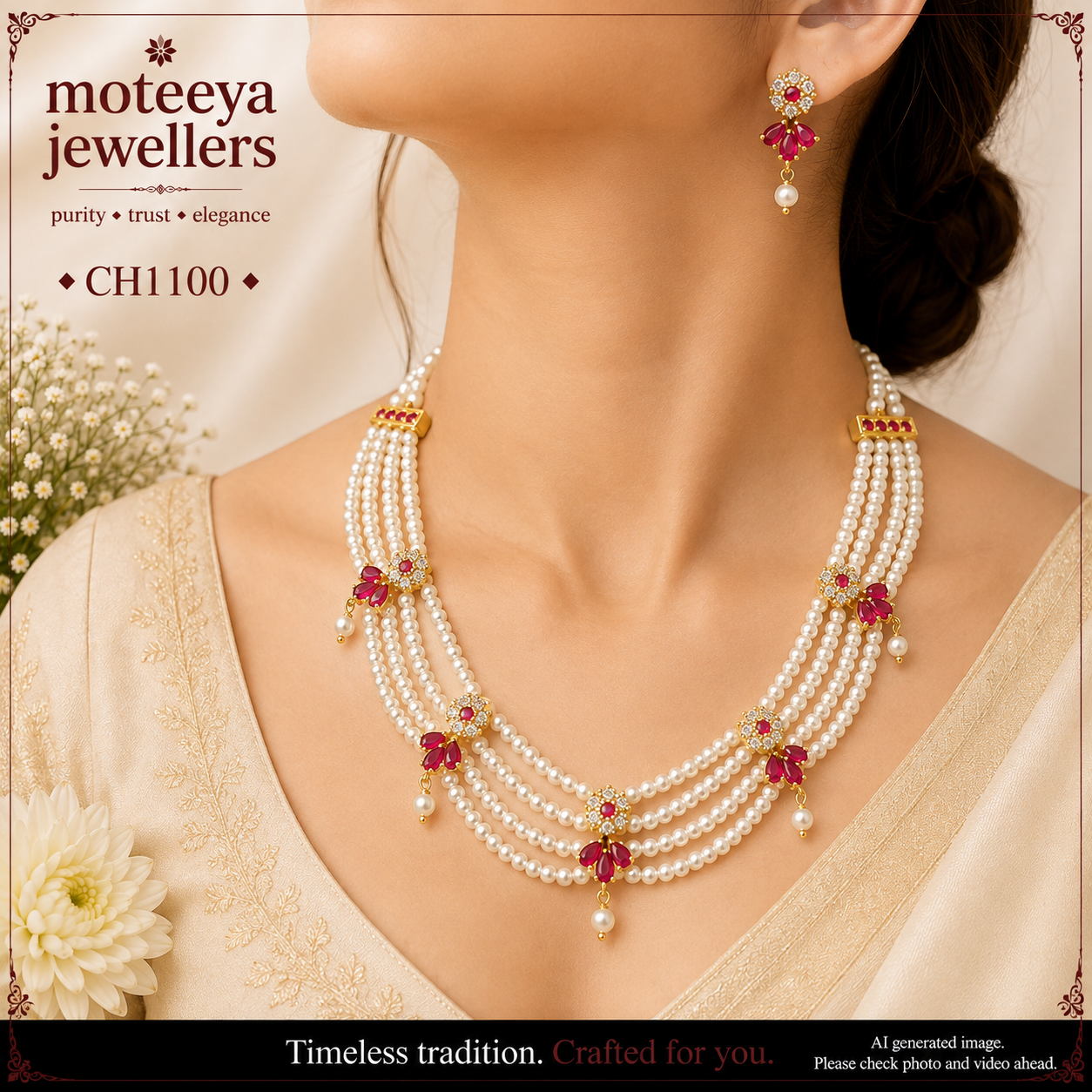 AD and pearl Choker CH1100