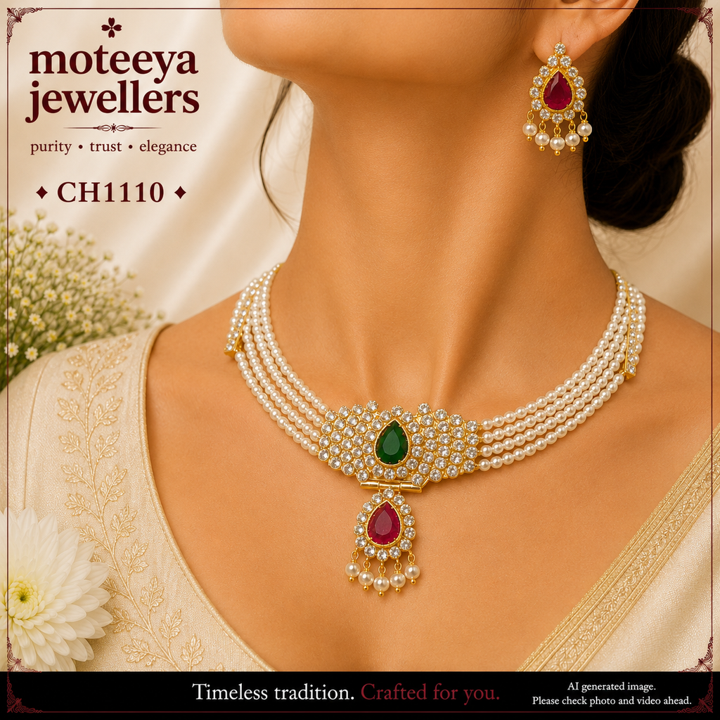 AD pearl drop choker CH1110