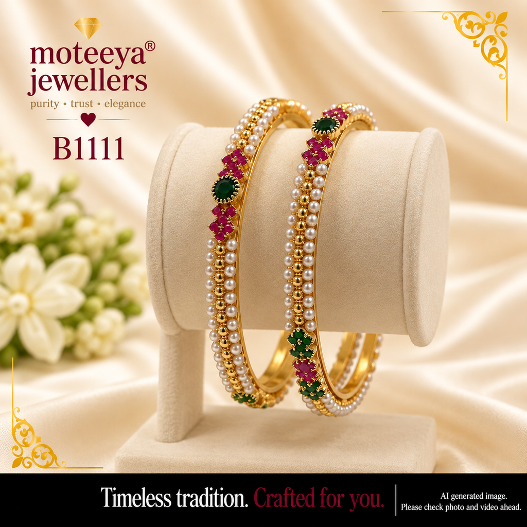 Red green Moti Bangles B1111 1111