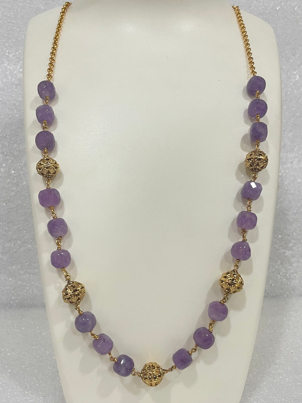 Purple beads Necklace N1124 1124