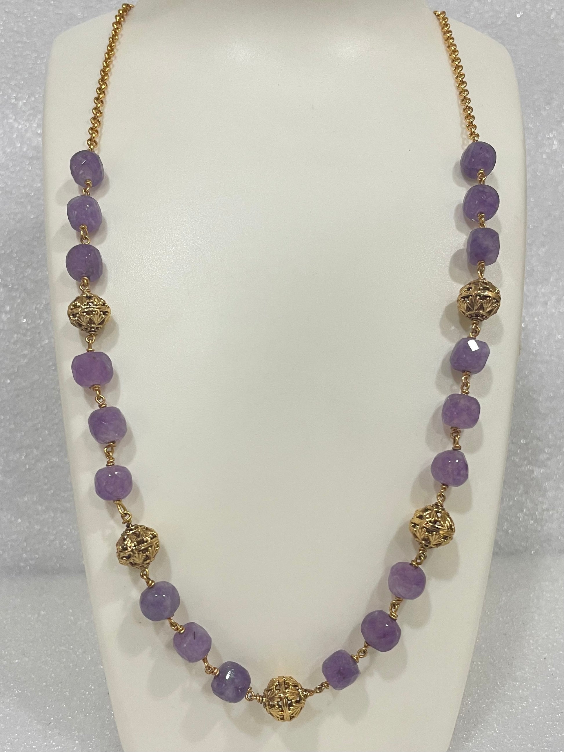 Purple beads Necklace N1124 1124