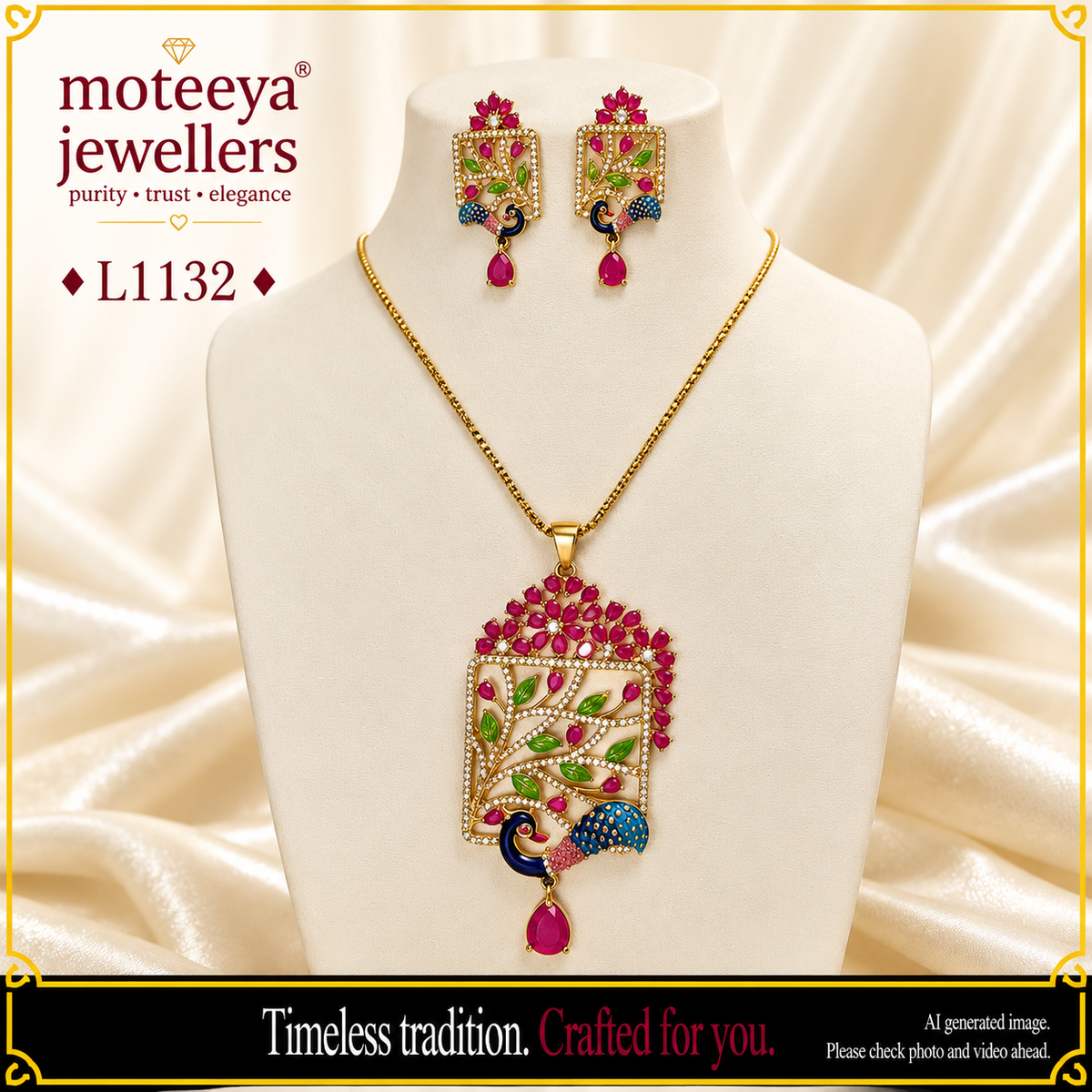 Peacock Locket Set L1132 1132