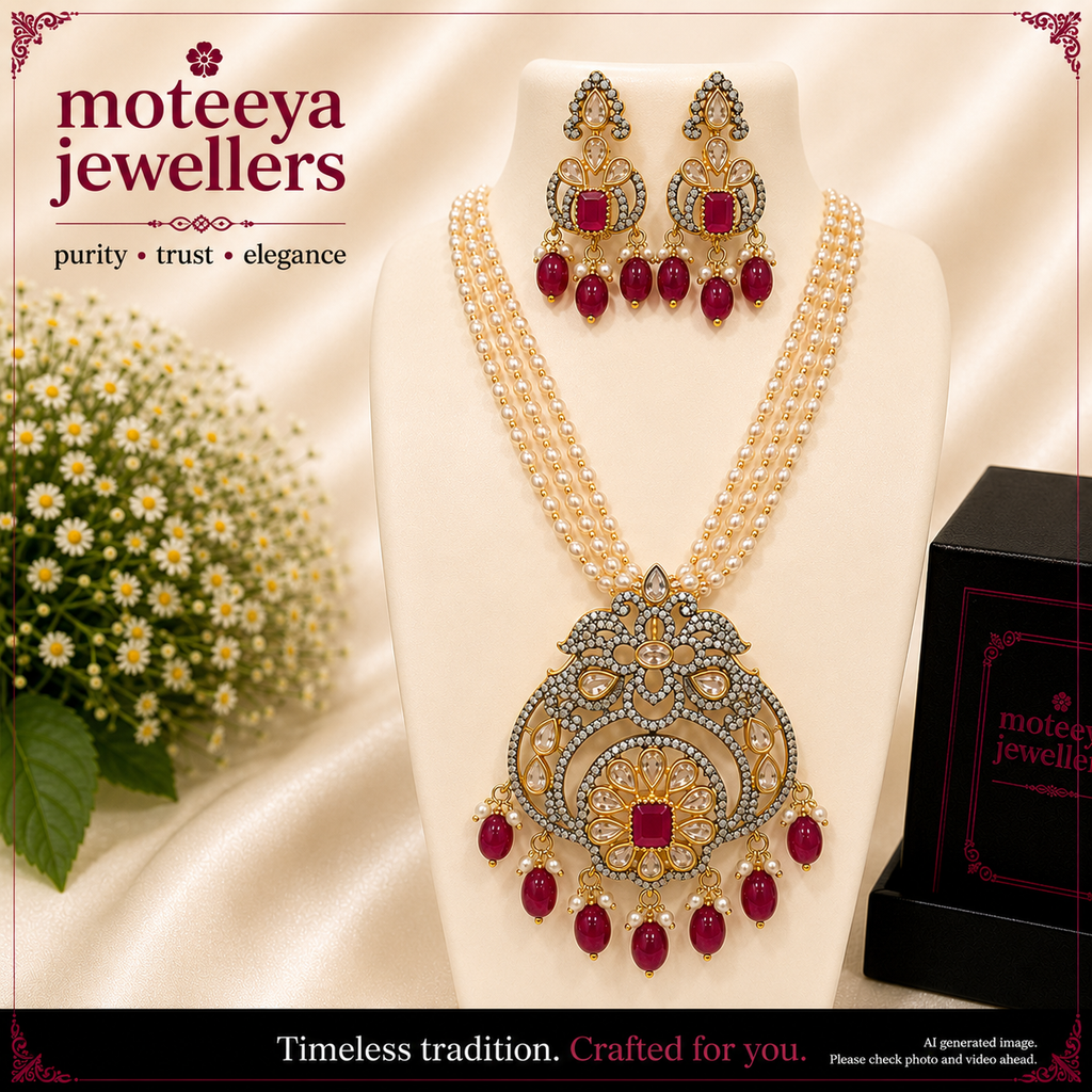 AD Locket set with pearl strands L1108 1108