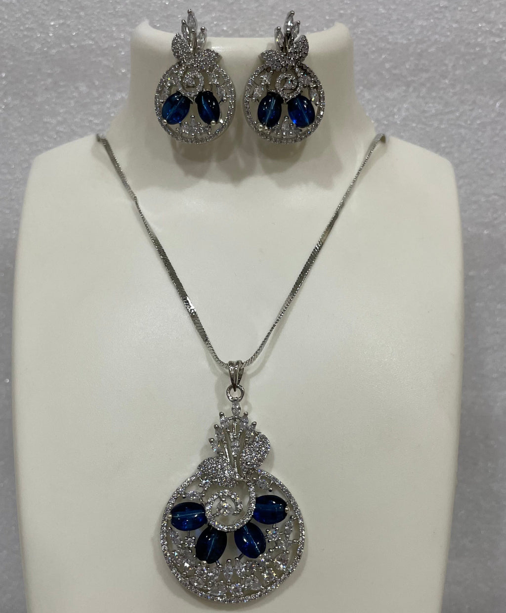 AD silver finish locket set L1124 1124