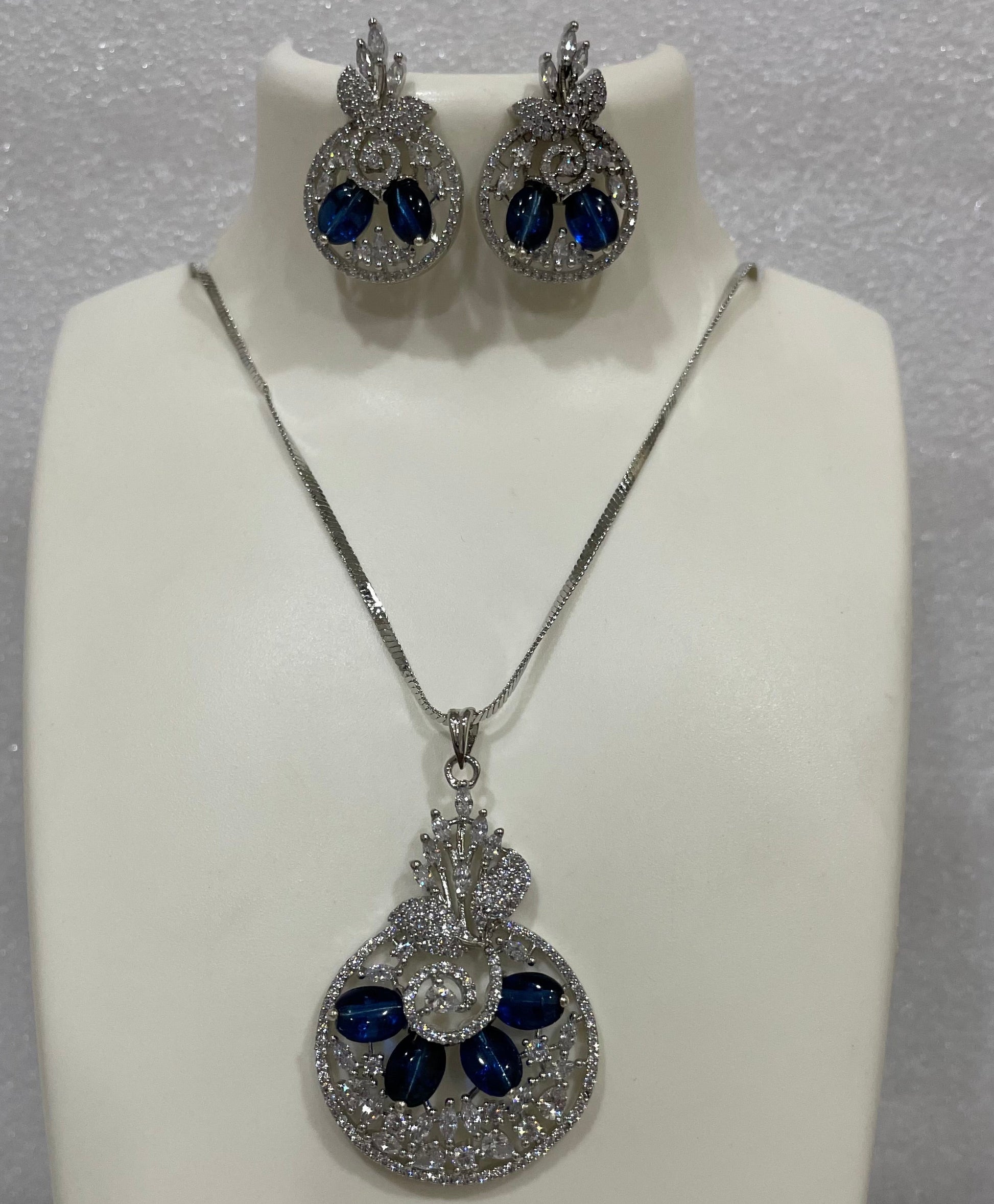 AD silver finish locket set L1124 1124