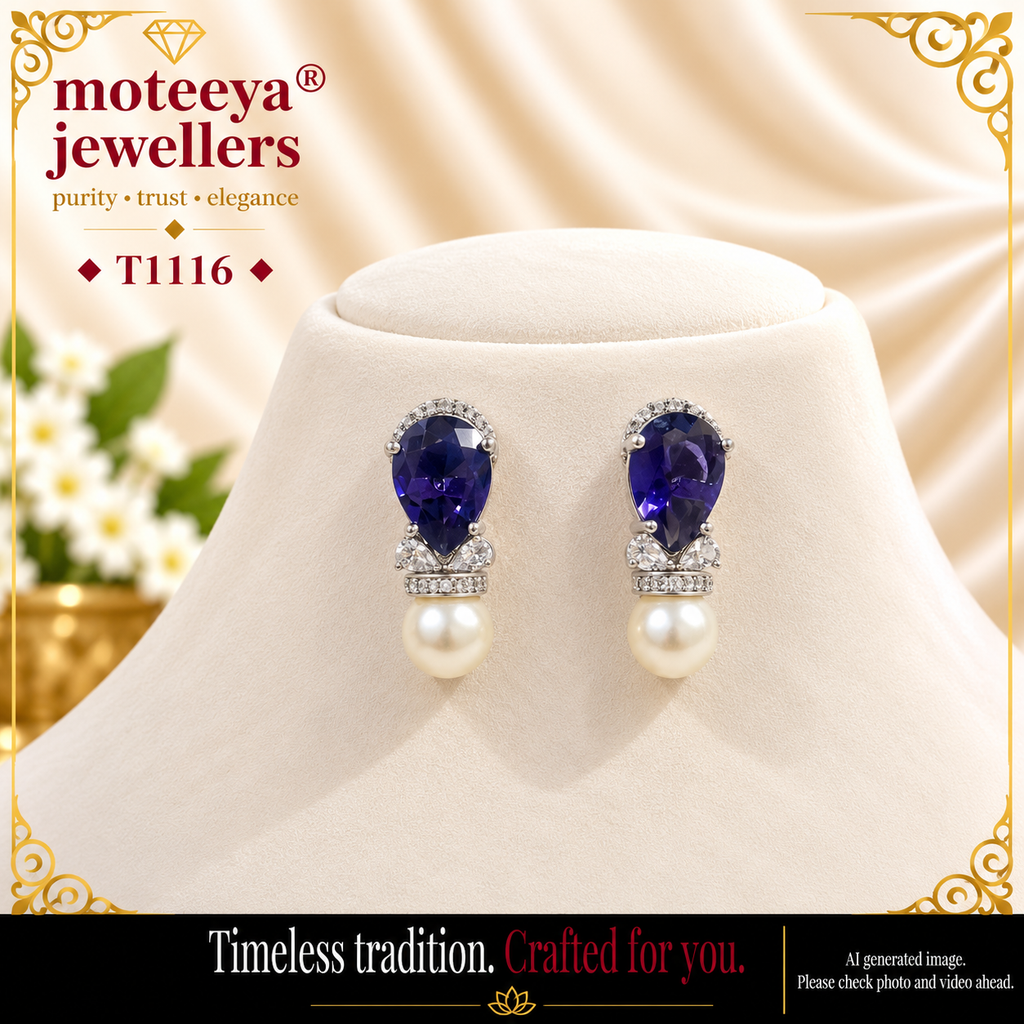 Drop shape stone earing T1116 1116