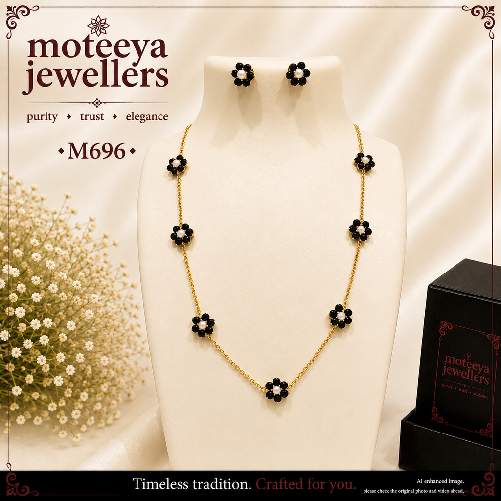 Pearls Golden Beads Kudi Necklace #m696 696