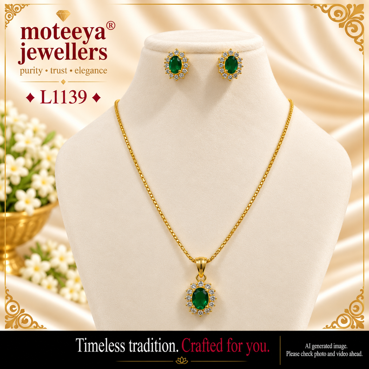 Single stone locket set L1139 1139