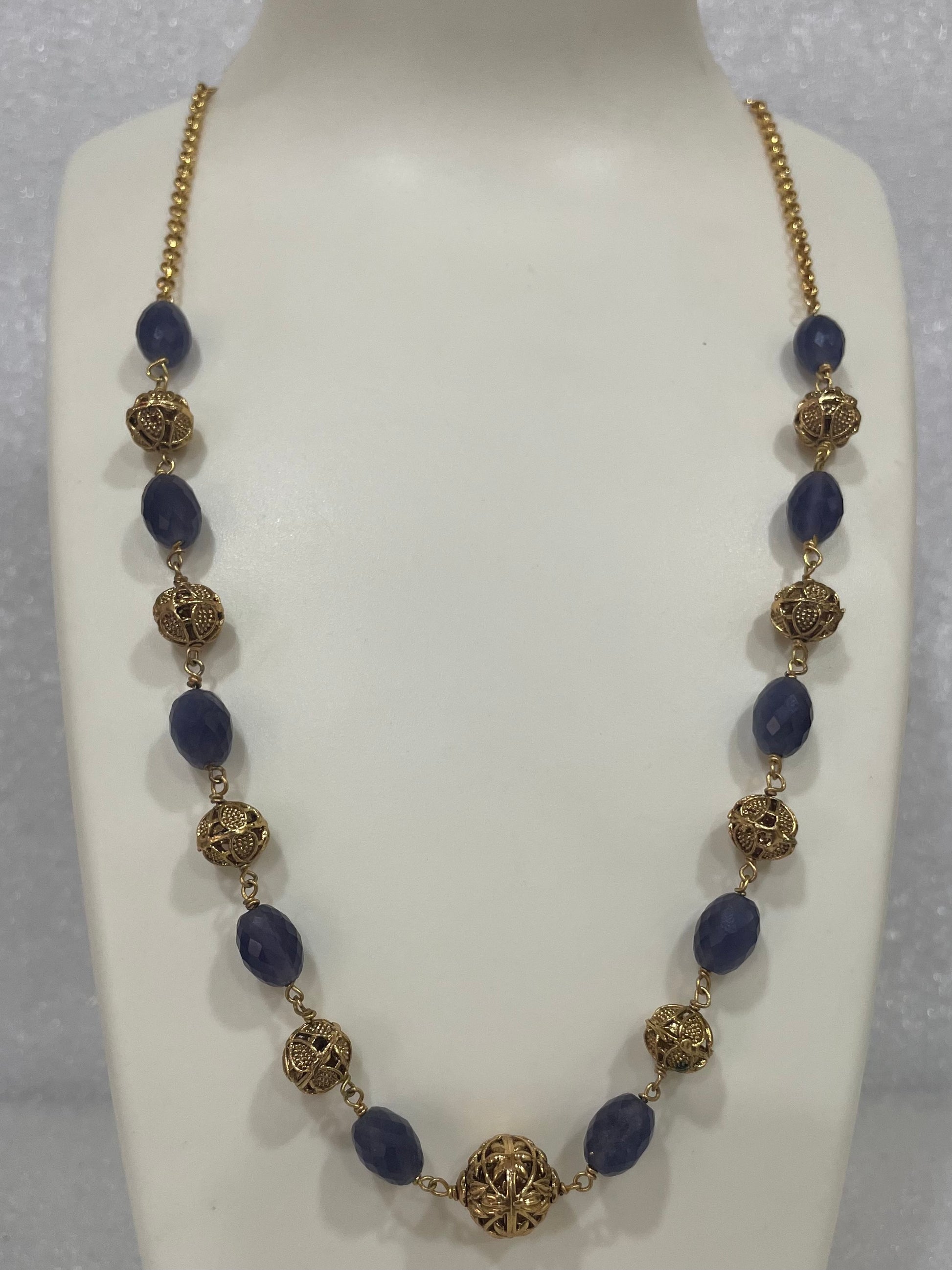 Chain Necklace with beads N1117 1117