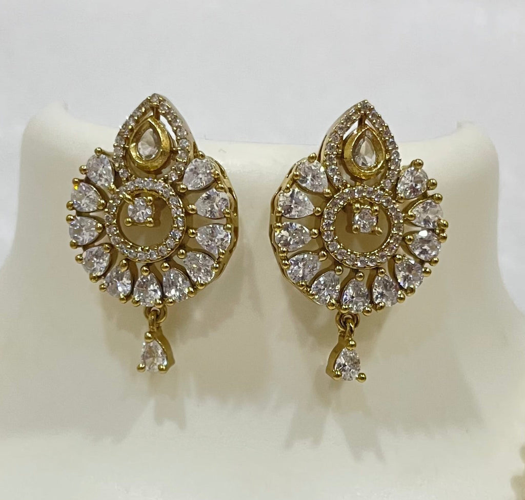 Leaf shaped AD Locket Set with Pearl strands L1103 1103
