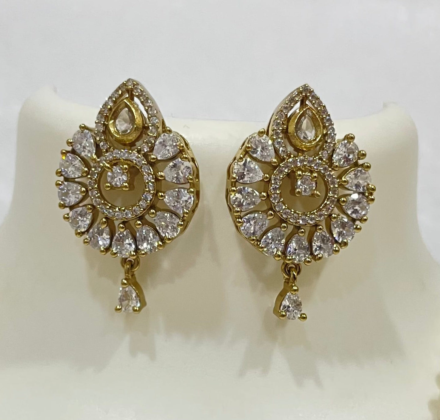 Leaf shaped AD Locket Set with Pearl strands L1103 1103