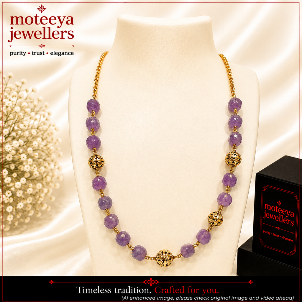 Purple beads Necklace N1124 1124