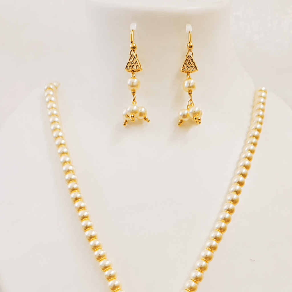 Yellowish fancy pearl necklace set m525 525