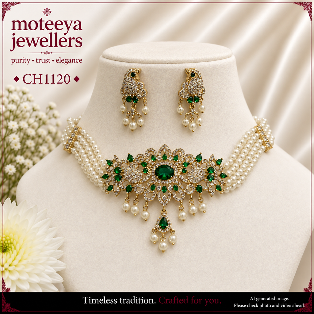Green mayur choker CH1120