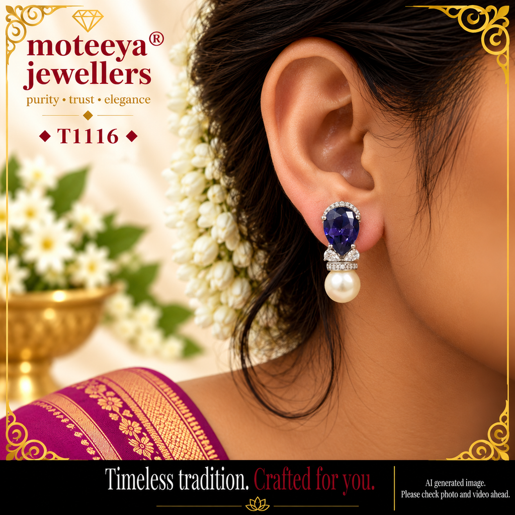 Drop shape stone earing T1116 1116