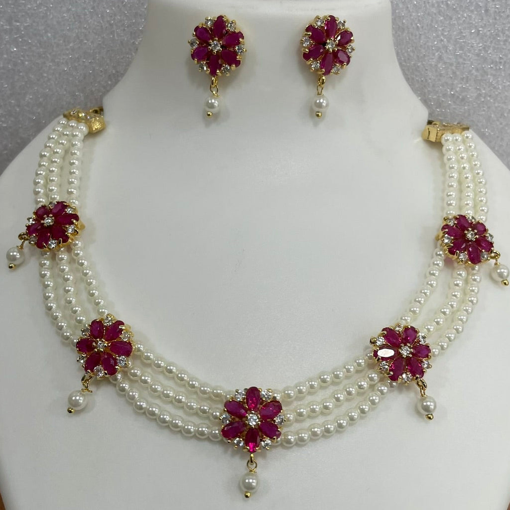 AD and pearl flower Choker CH1122