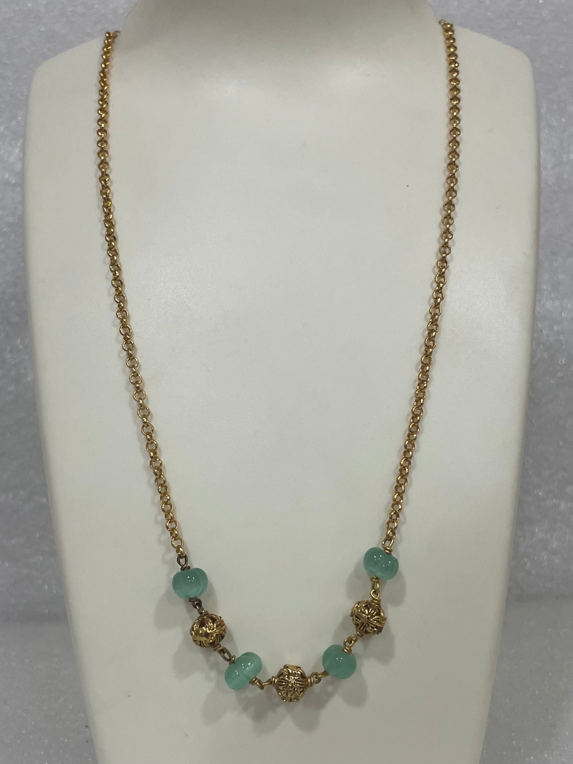 Green chain Necklace N1125 1125