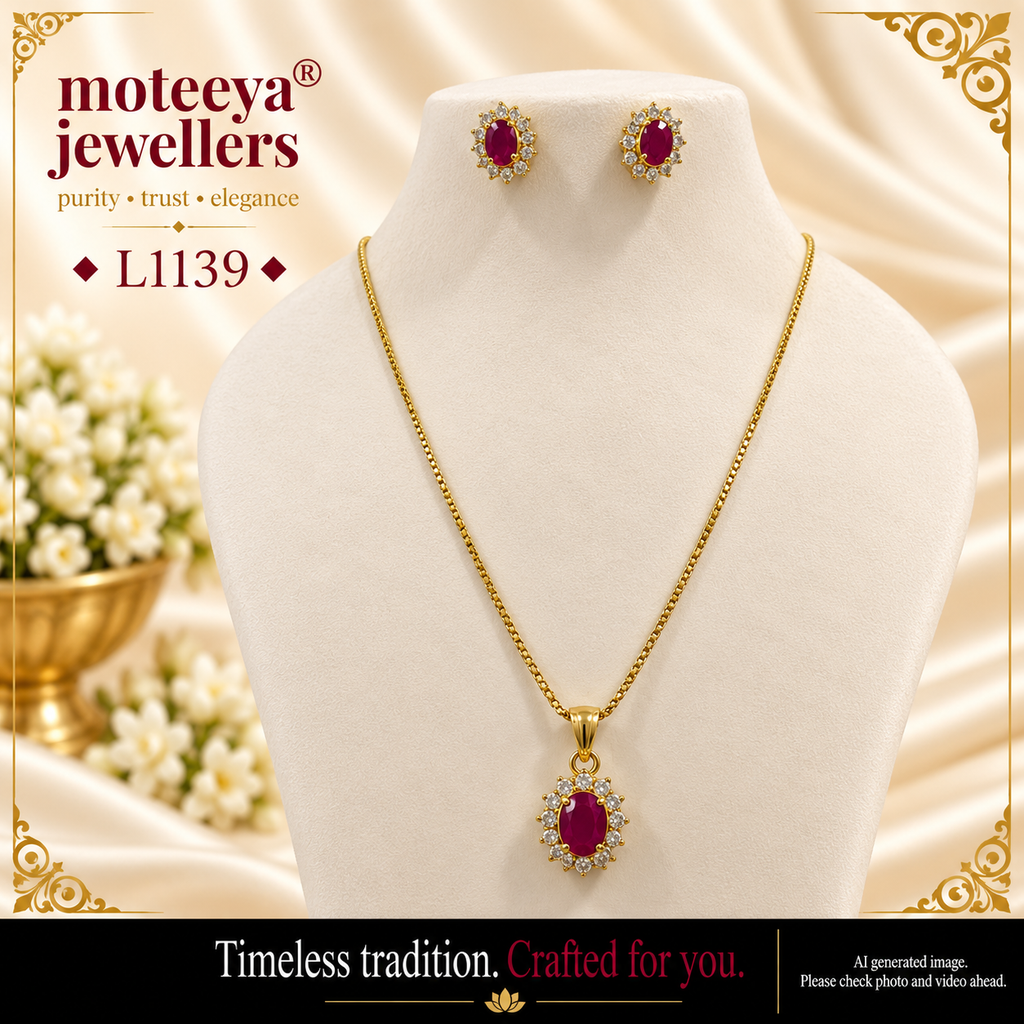 Single stone locket set L1139 1139