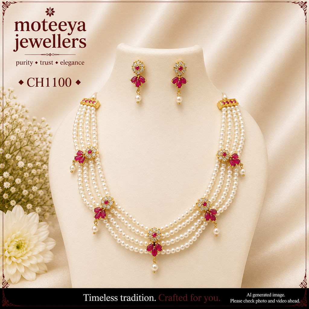 AD and pearl Choker CH1100