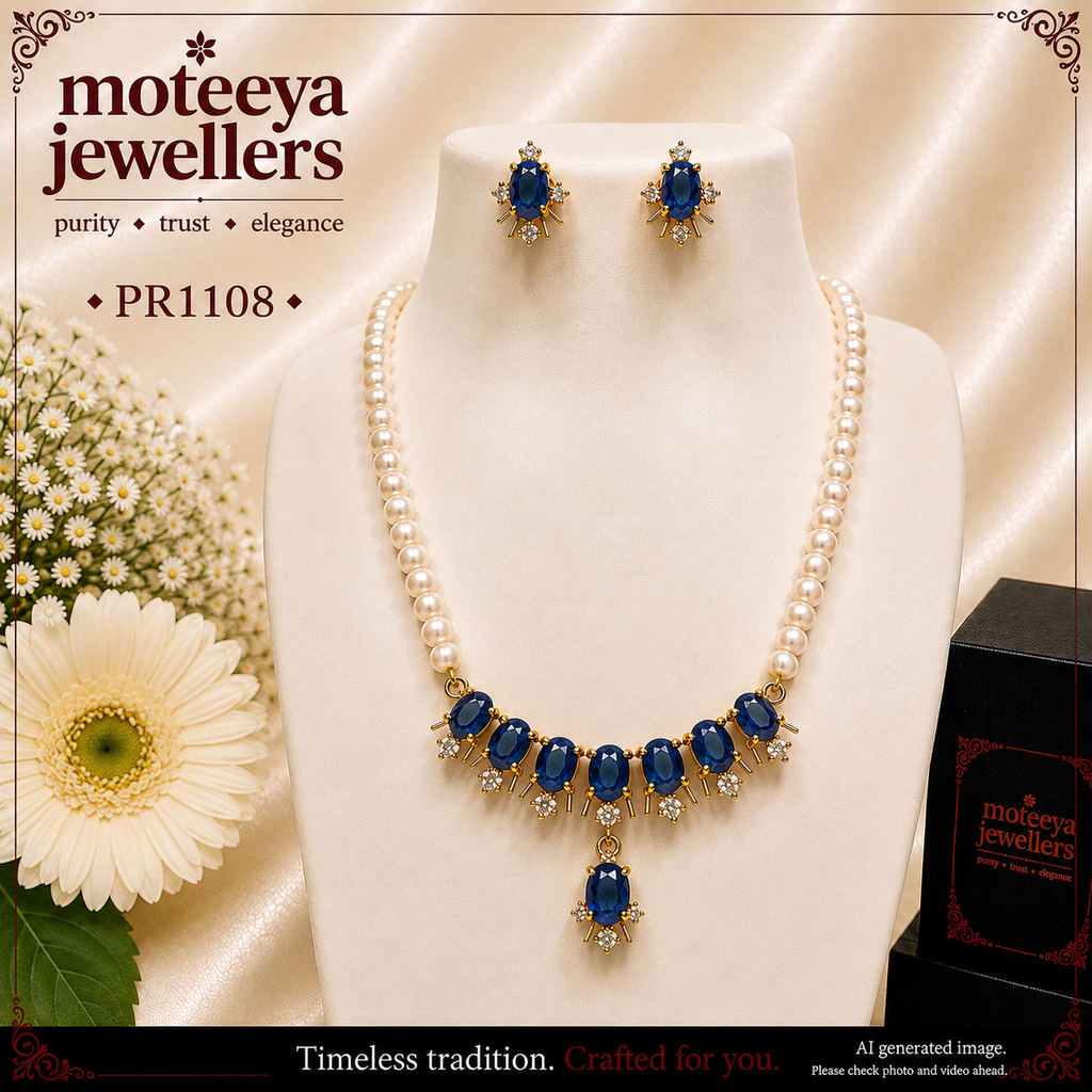 Dark blue bar pendant set PR1108 1108