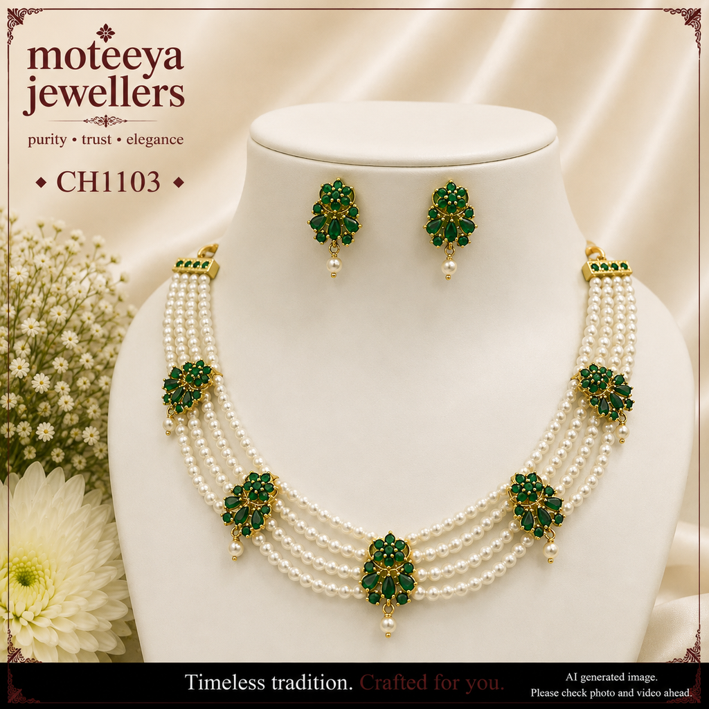AD and pearl choker CH1103