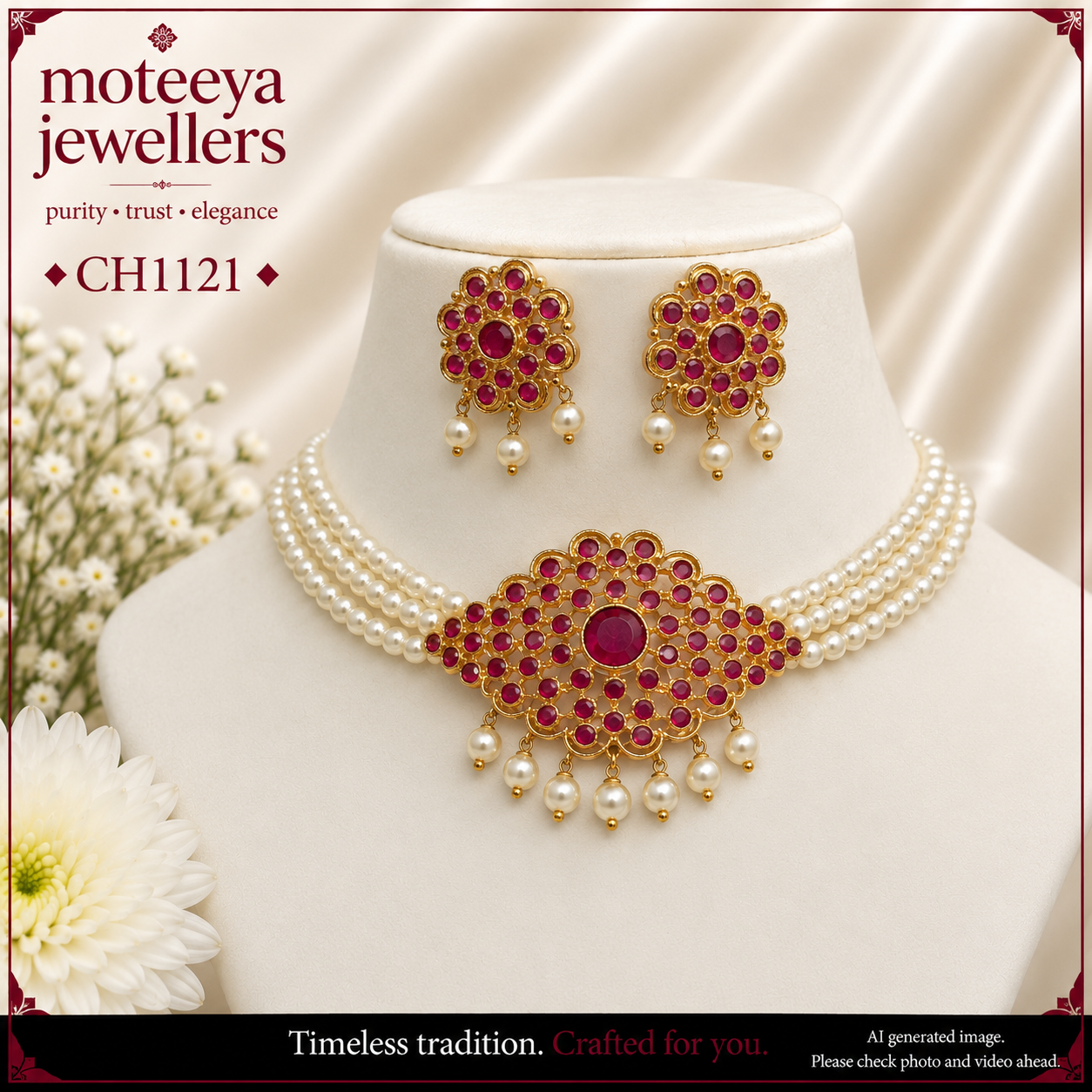 Red diamond choker CH1121