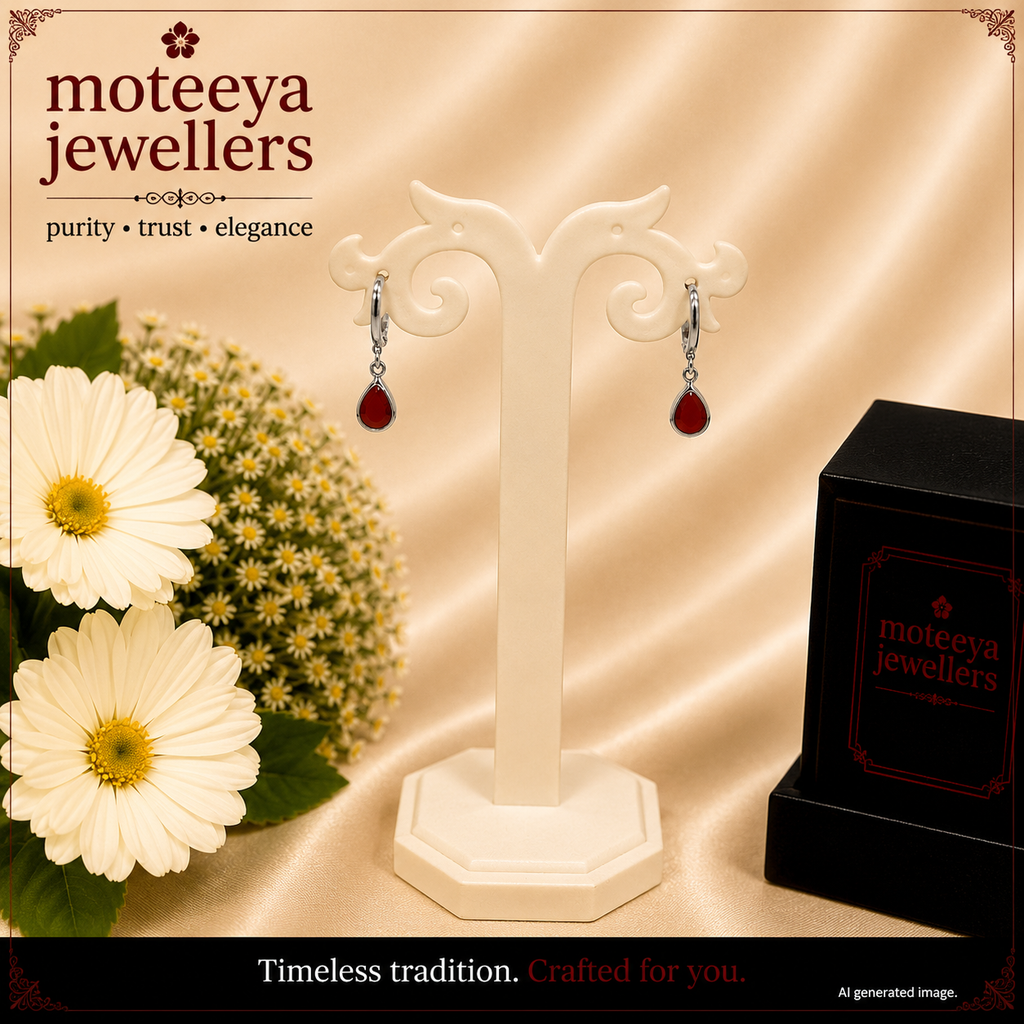 Silver earings with drops T1100 1100