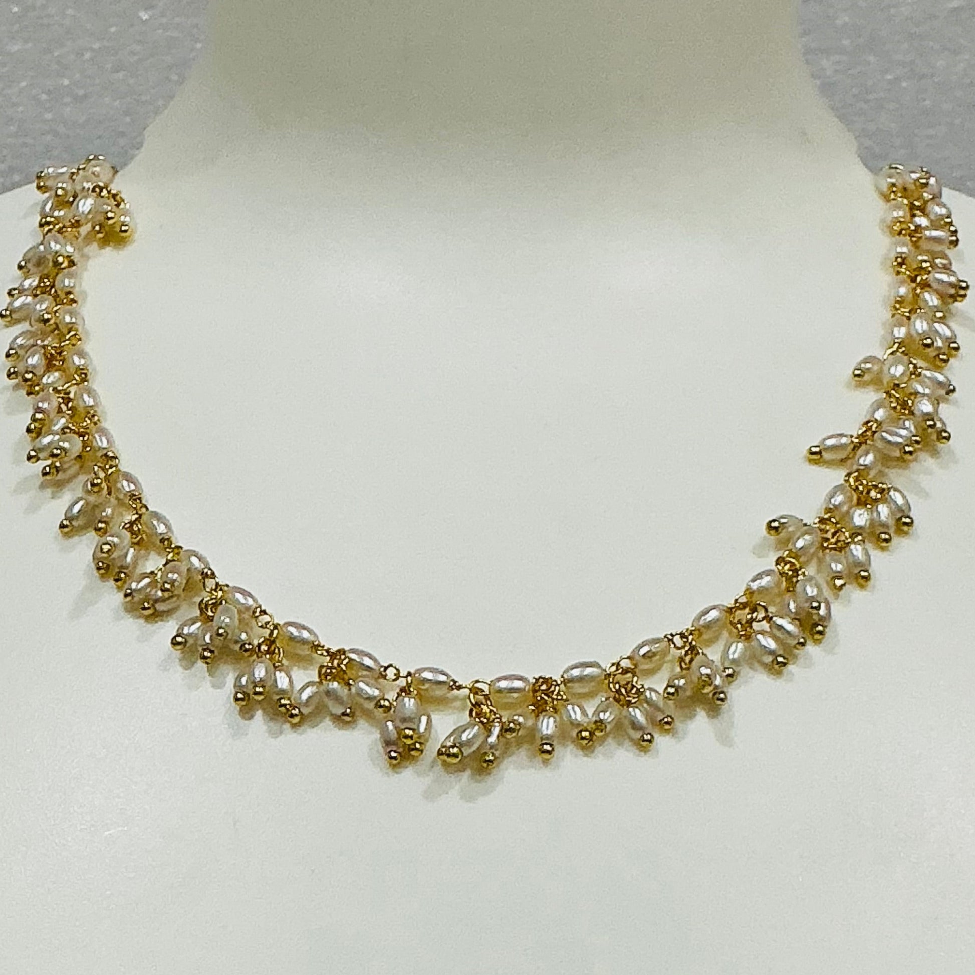 Synthetic Rice Pearl Necklace m463 463