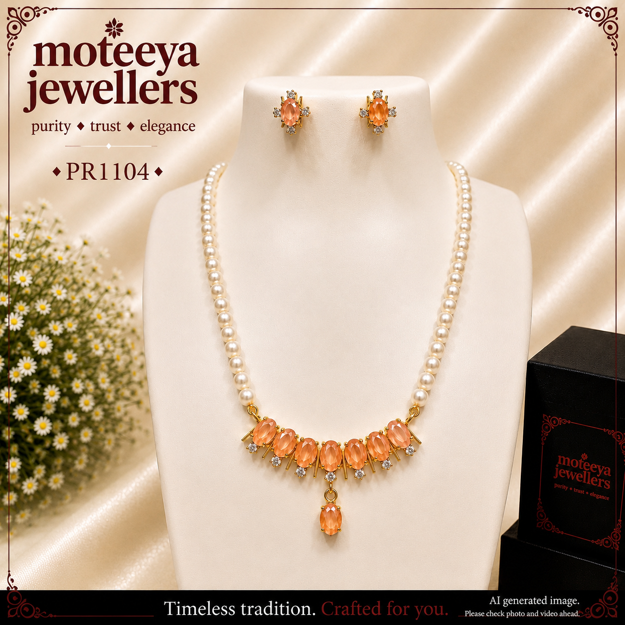 Orange bar pendant set PR1104 1104