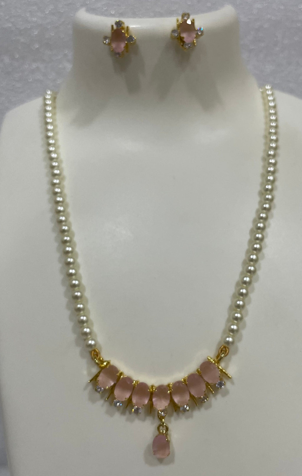 Soft pink bar pendant set PR1106 1106