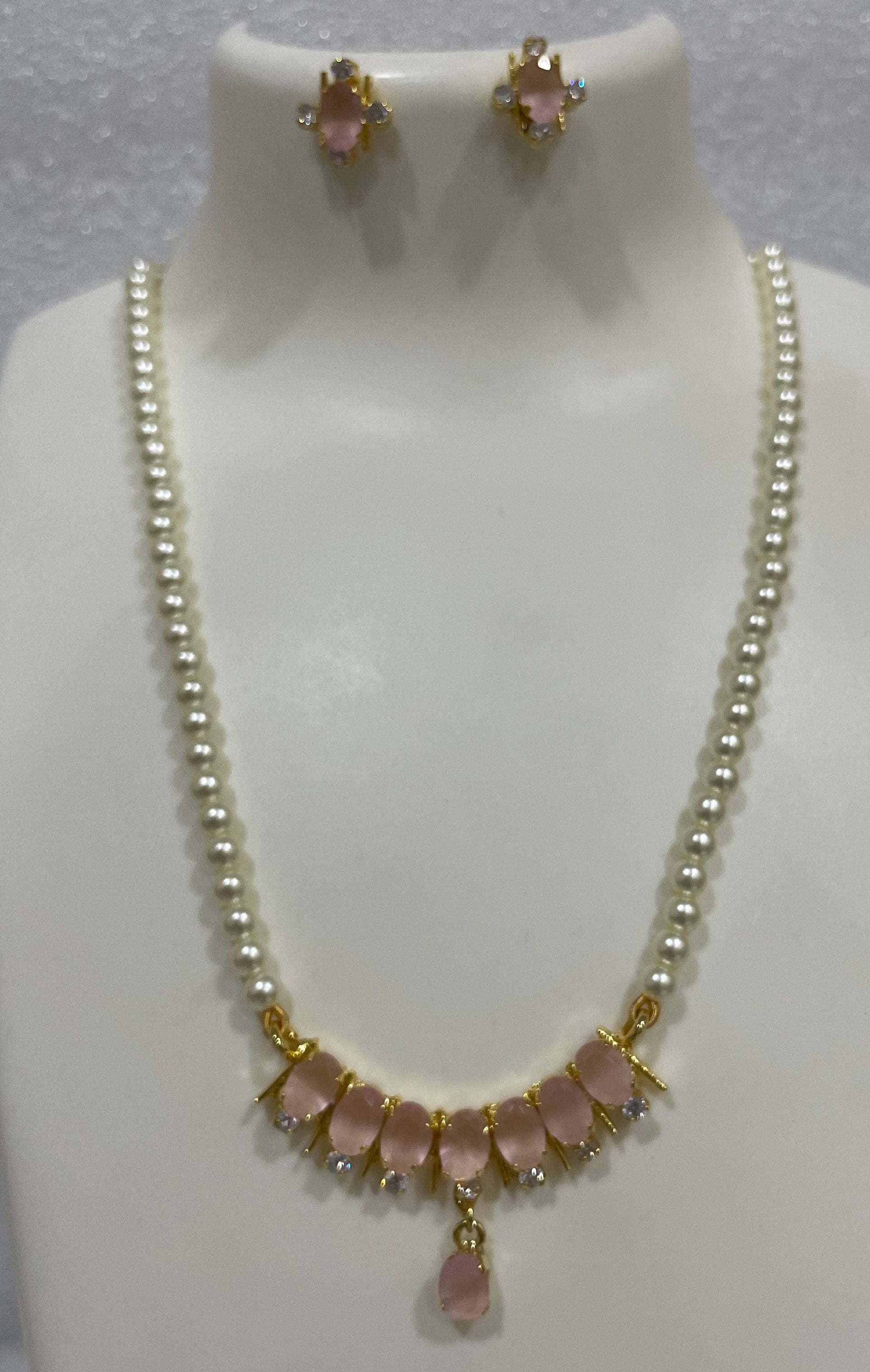 Soft pink bar pendant set PR1106 1106