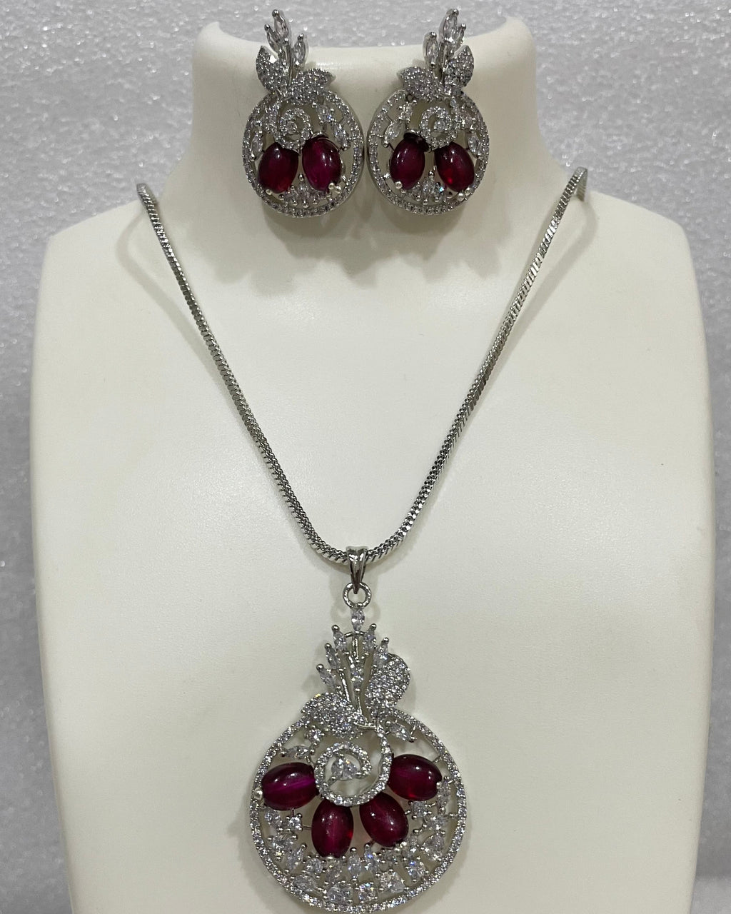 AD silver finish locket set L1124 1124