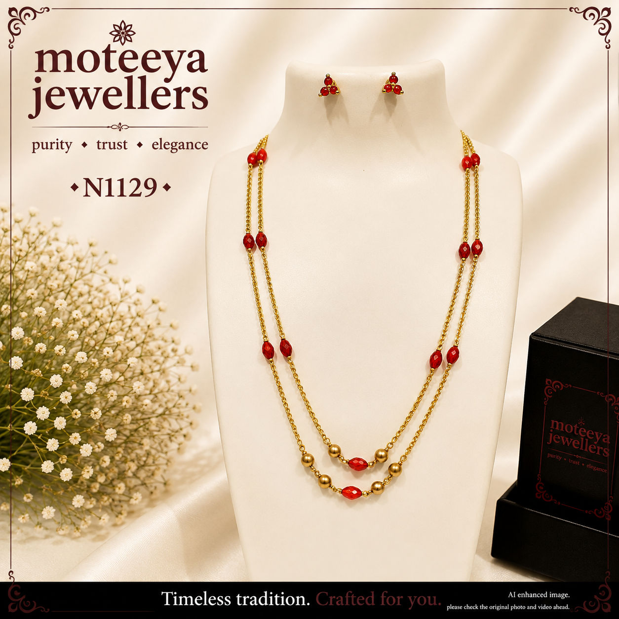 2 layered Chain Necklace N1129 1129
