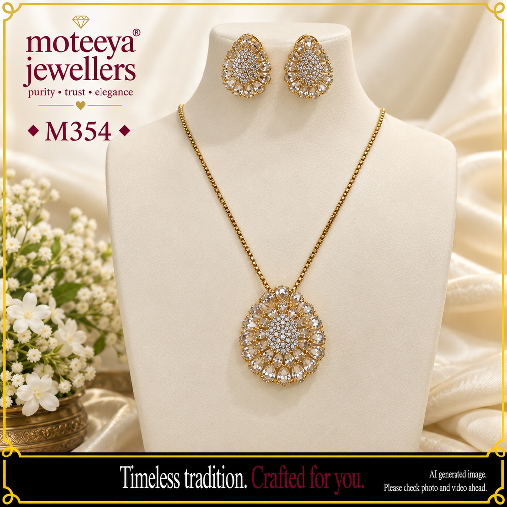 Pear Shaped American Diamonds Cluster Set m354