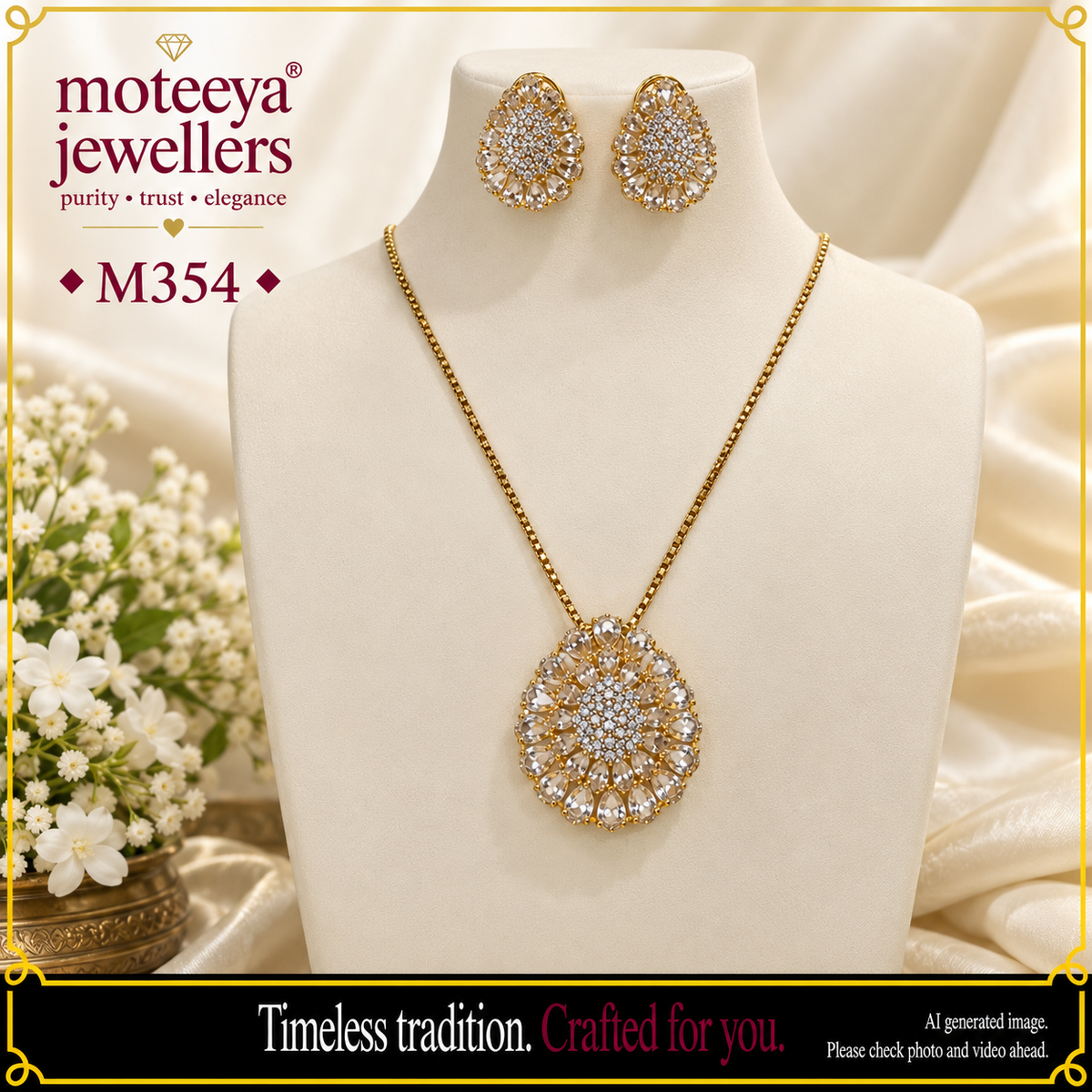 Pear Shaped American Diamonds Cluster Set m354