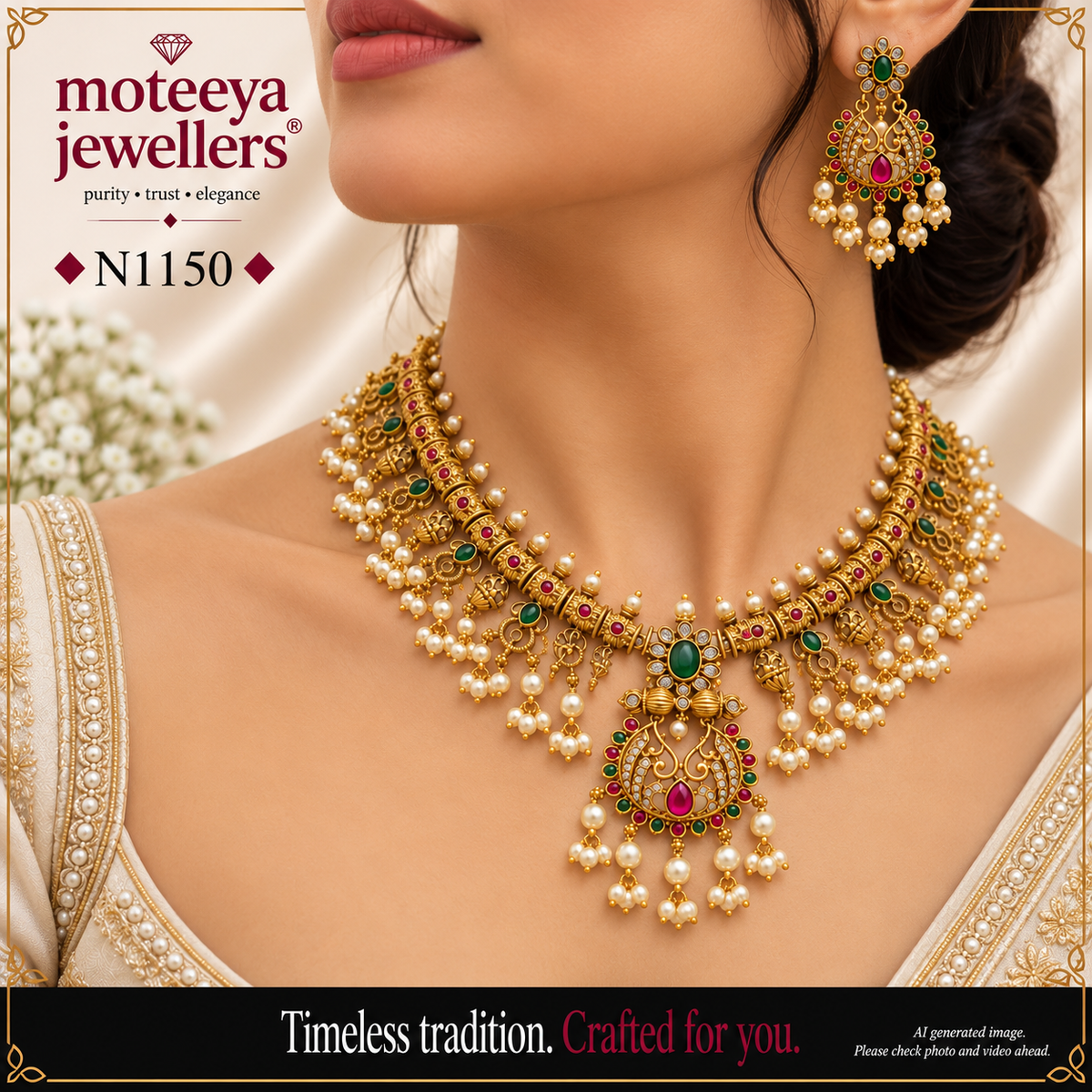 Antique finish traditional Necklace N1150