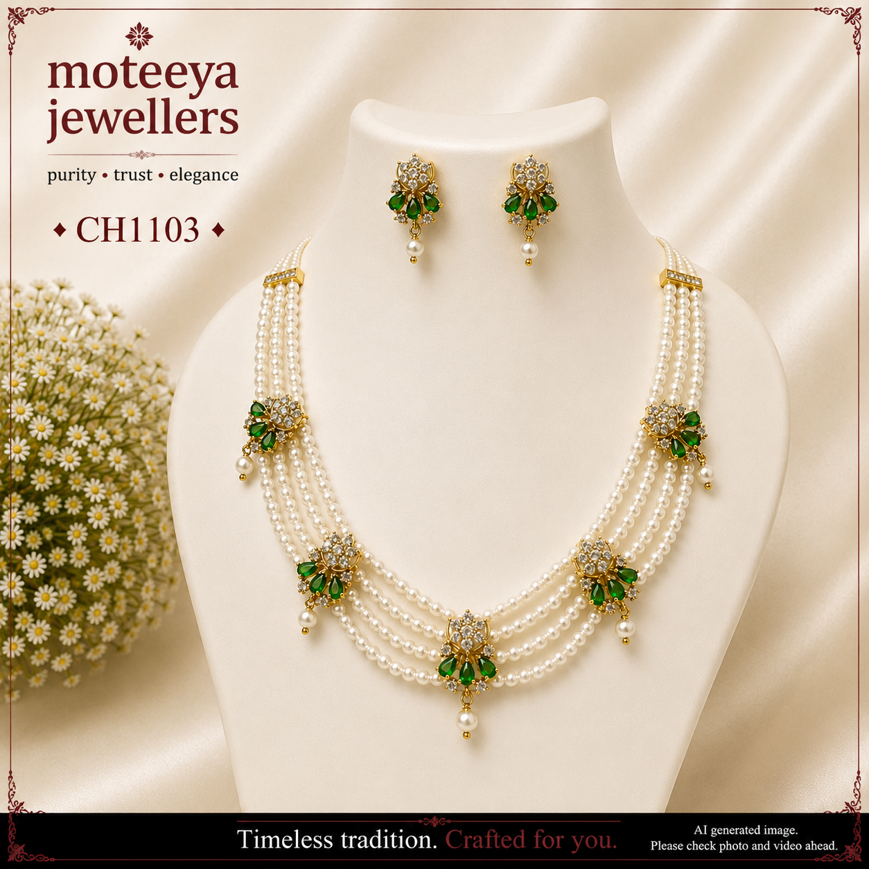 AD and pearl choker CH1103