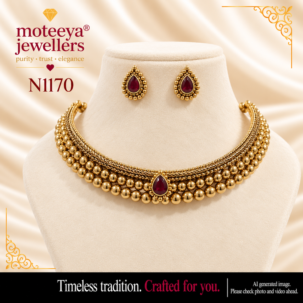 Antique finish traditional necklace N1170 1170
