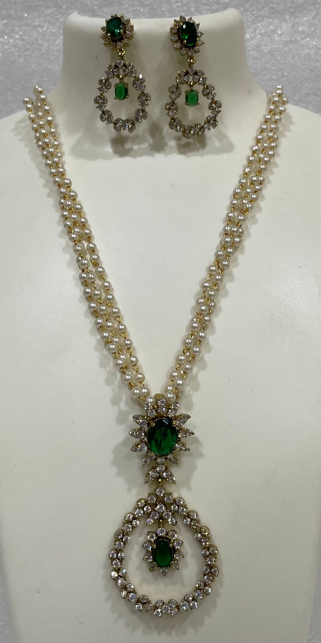 AD Ring Pendulum Locket Set with pearl strands L1104 1104