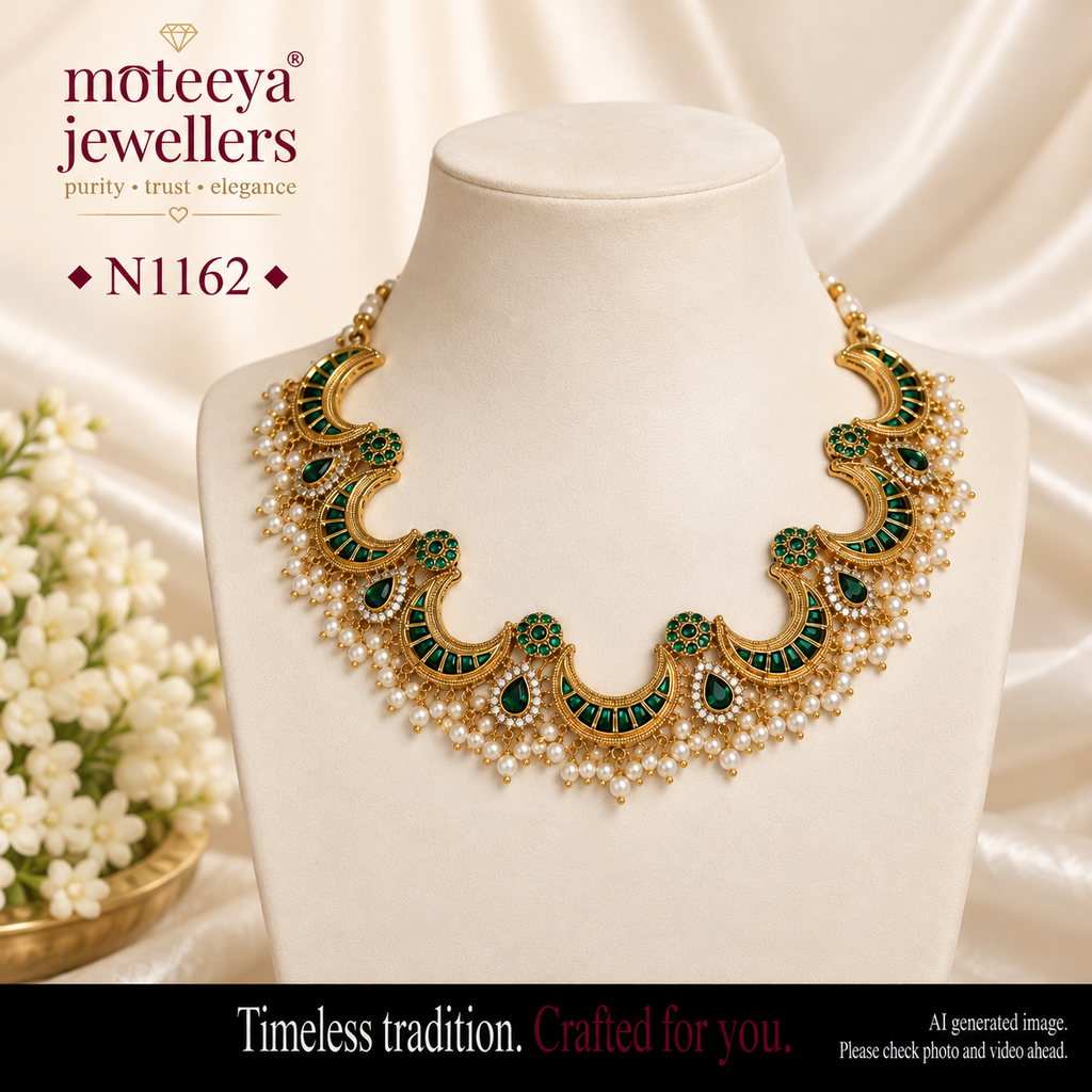 Green Chandrakor Necklace N1162 1162