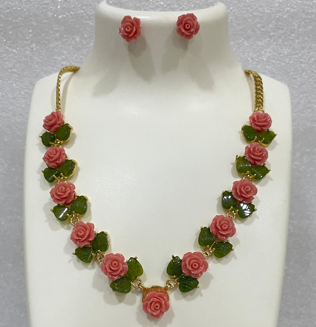 Coral rose Necklace N1133 1133
