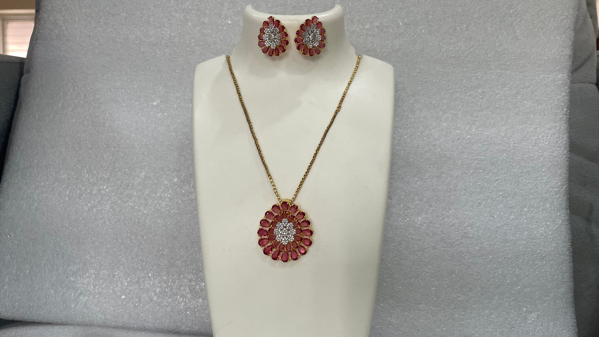 Pear Shaped American Diamonds Cluster Set m354