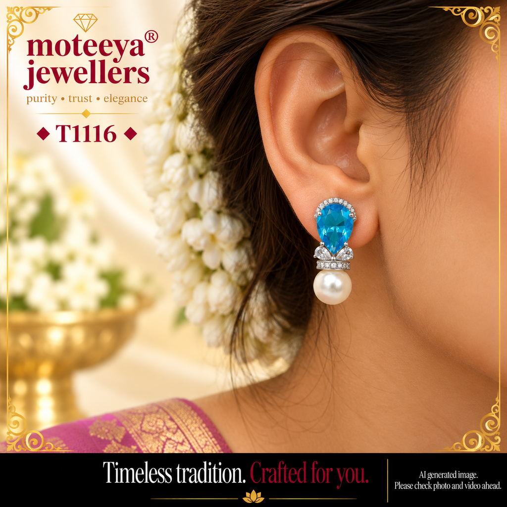 Drop shape stone earing T1116 1116